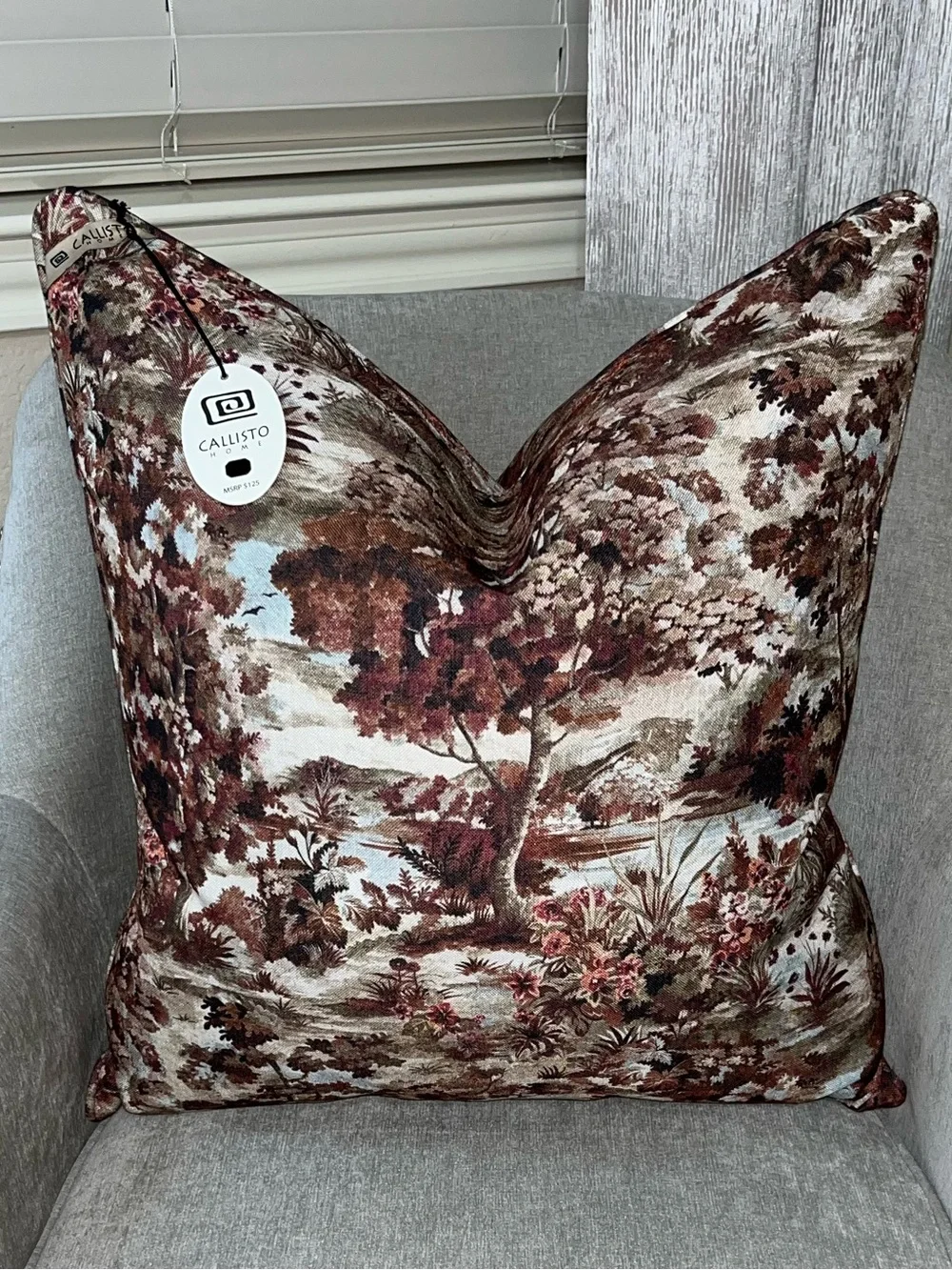 1-NWT CALLISTO HOME AUTUMN LANDSCAPE DESIGN LUXURY DECORATIVE PILLOW (T10188F14)